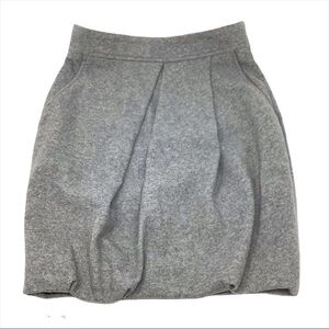 GUNEX Brunello Cucinelli Made in Italy Gray Wool Pleated Mini Skirt